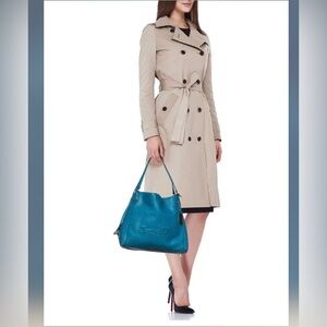 Coach Edie Blue Leather Shoulder Bag